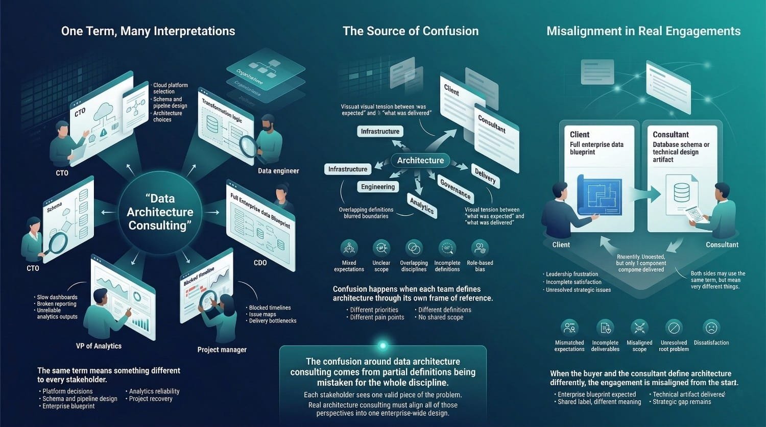 Data Architecture Consulting Misalignment Diagram