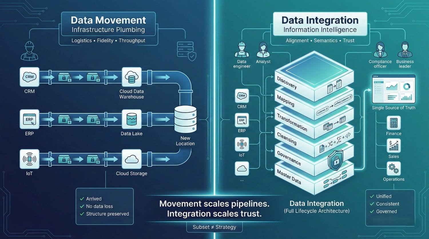Data Movement Vs Integration Diagram
