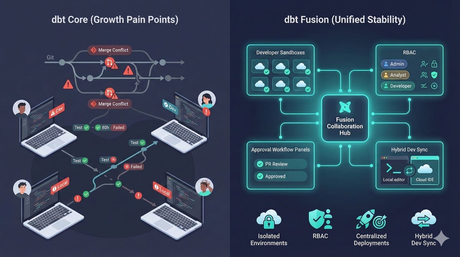Dbt Core Vs Fusion Comparison Diagram