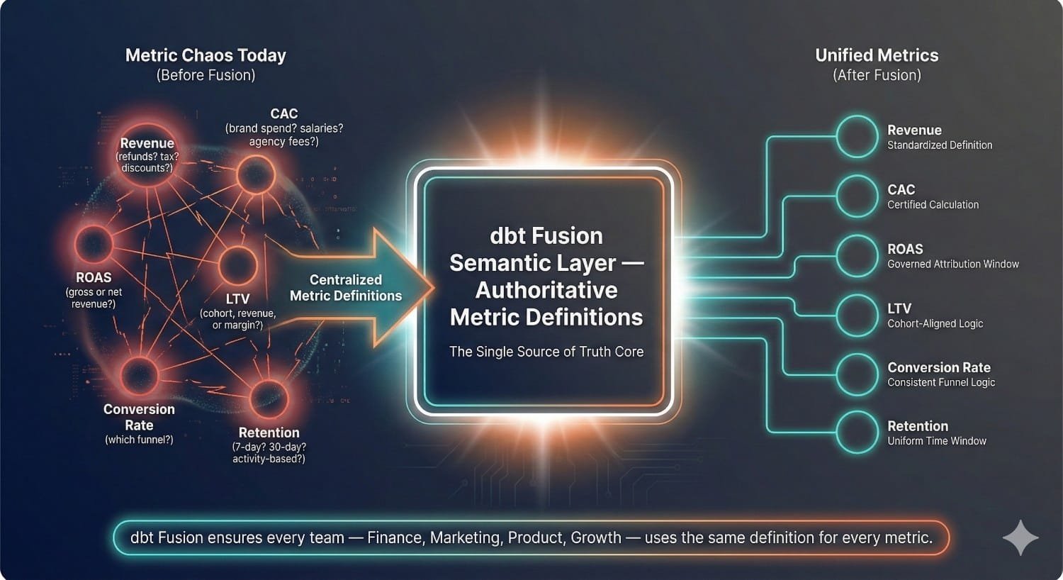 Dbt Fusion Metric Standardization Diagram