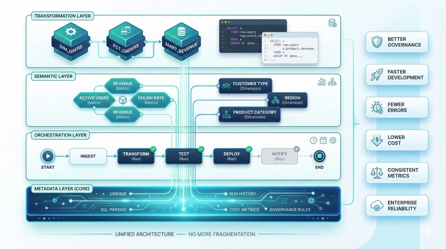Dbt Fusion Unified Architecture Diagram