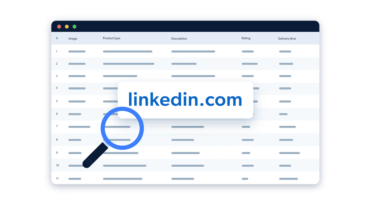 Linkedin Data Search Table
