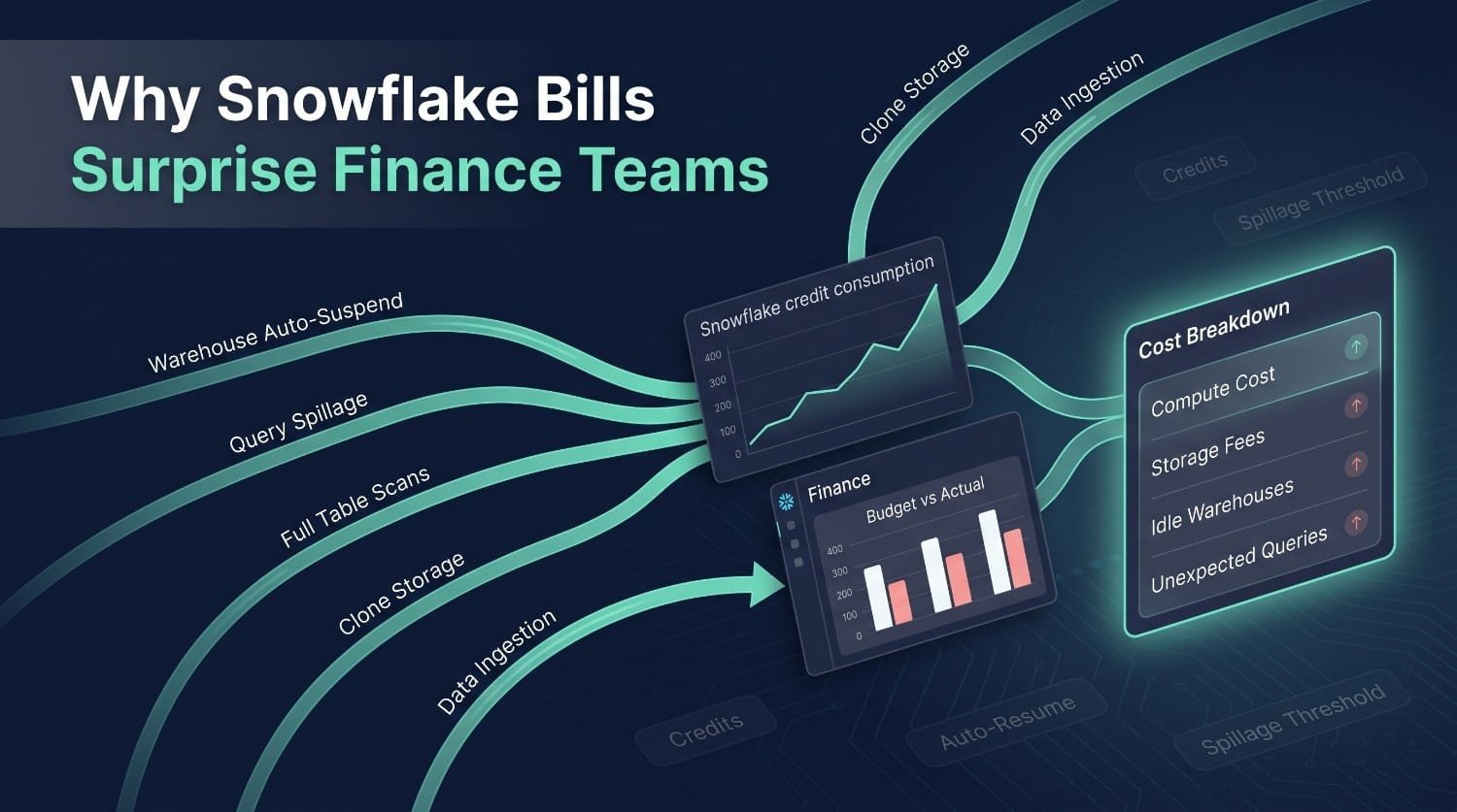 Why Snowflake Bills Surprise Finance Teams