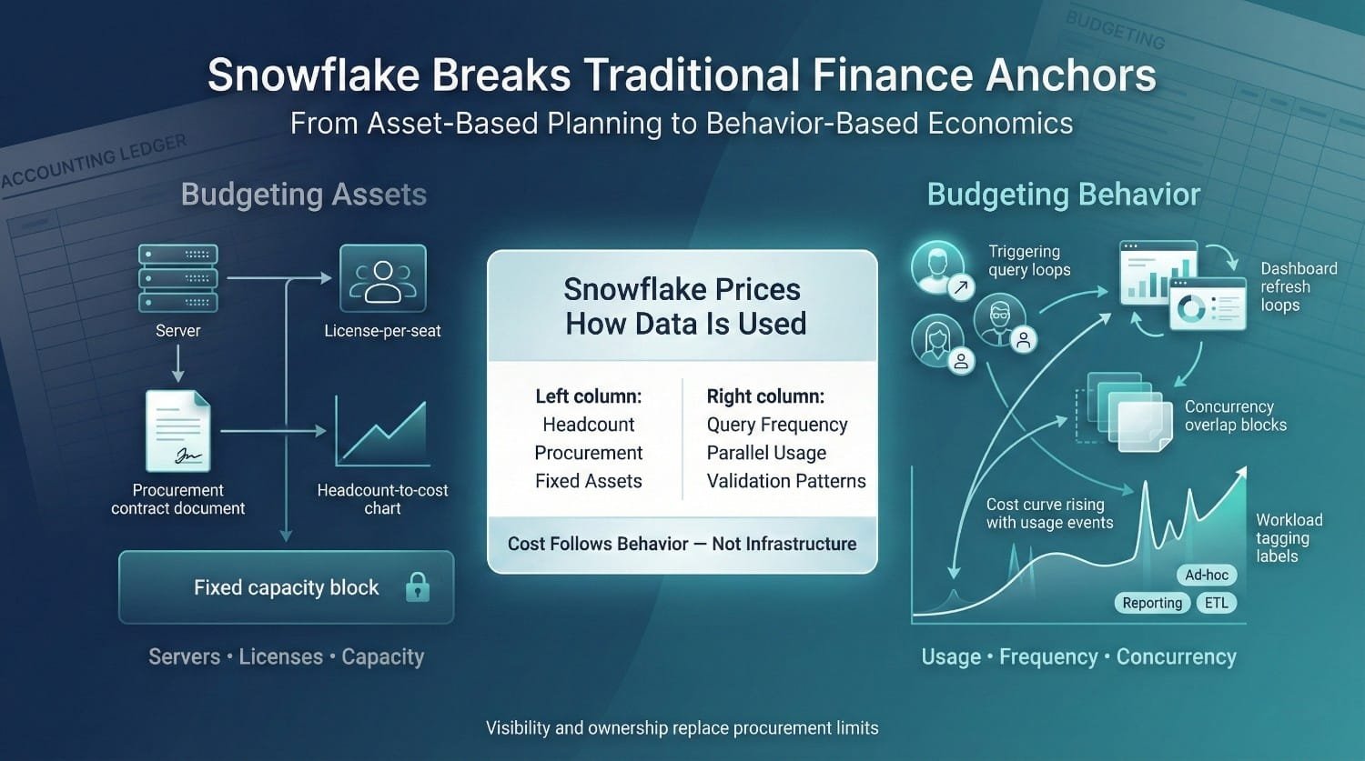 Snowflake Finance Behavior Vs Assets