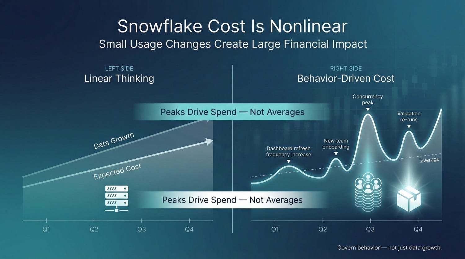 Snowflake Nonlinear Cost Chart